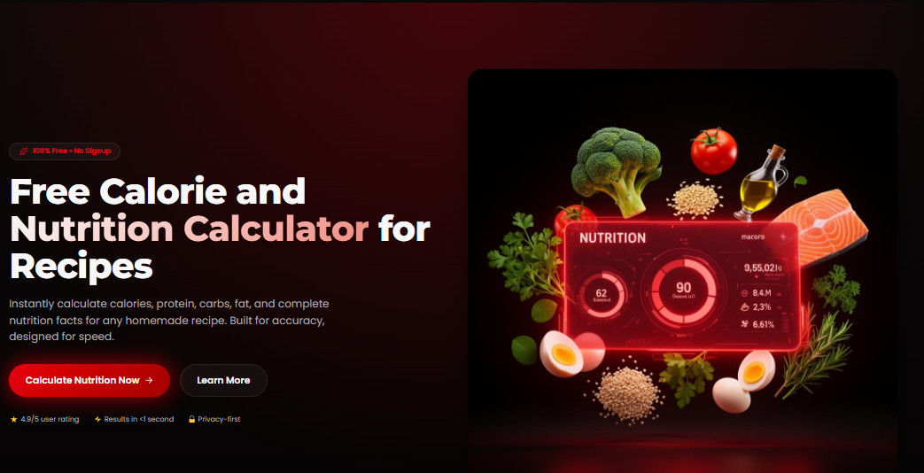 Calorie and Nutrition Calculator for Recipes