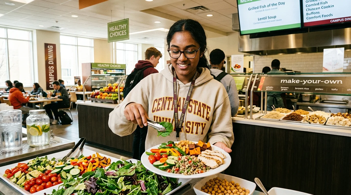 how to eat healthy college