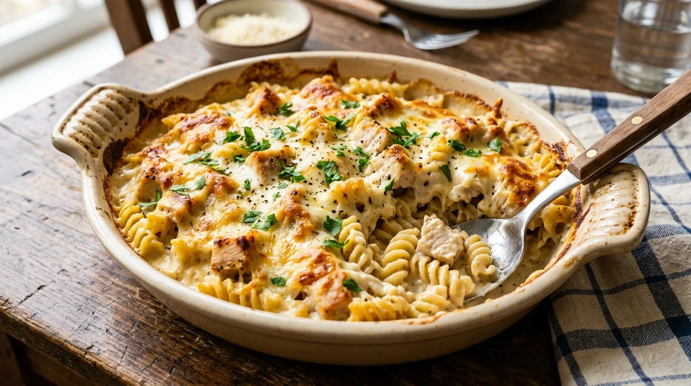 Chicken Alfredo Bake